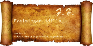 Freisinger Héla névjegykártya